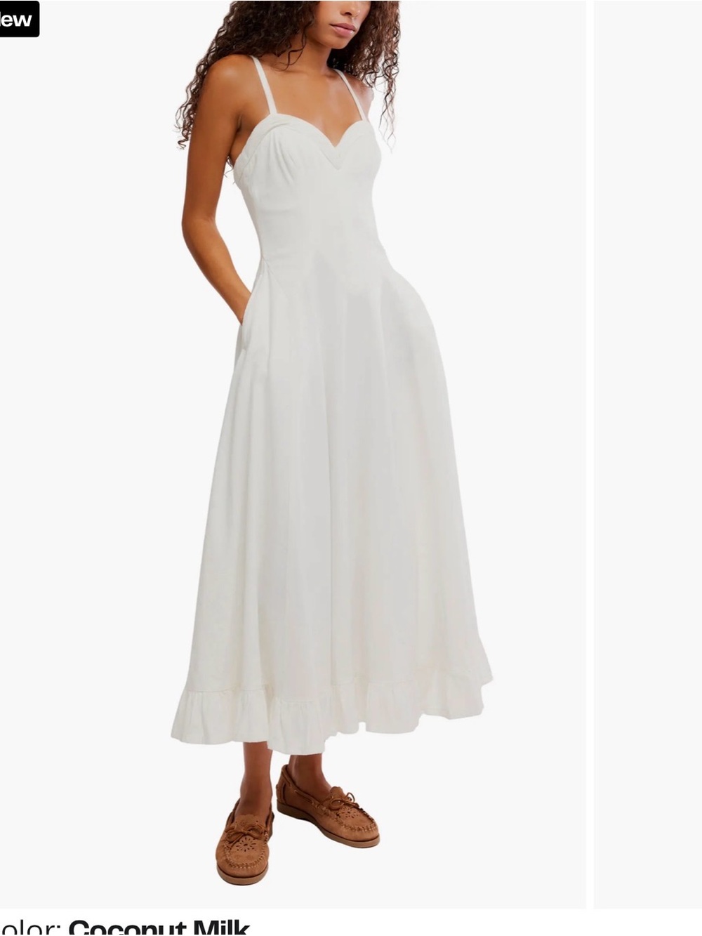 Free People Coconut Milk Maxi Dress with Sweetheart Neck